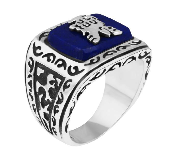 Men Lapis Lazuli And 925 Silver Ring